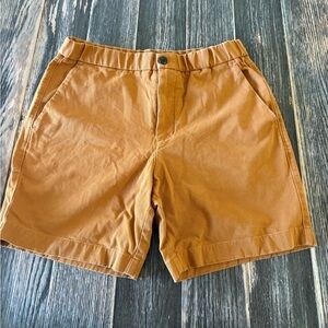 Everlane Men's Burnt orange Flat Front Shorts elastic button medium